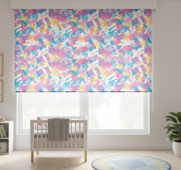 Cortina roller infantil pastel color desbordante - TenVinilo