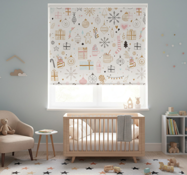 Cortina roller infantil patrón navideño invierno - TenVinilo