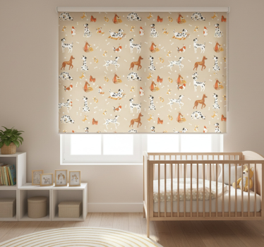 Cortina roller infantil perros bonitos aislados beige - TenVinilo