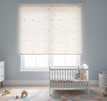 Cortina roller infantil puntos de colores con líneas - TenVinilo