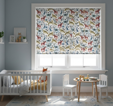 Cortina roller infantil renos y zorros hermosos - TenVinilo