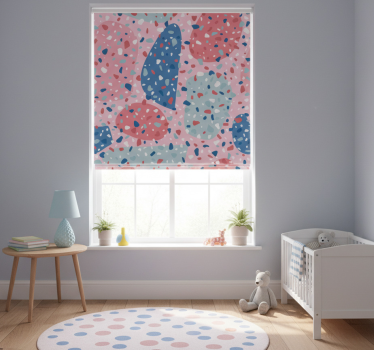 Cortina roller infantil terrazo rosa - TenVinilo