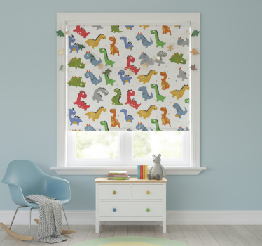 Cortina roller infantil tipos de dinosaurios adorables - TenVinilo
