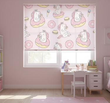 Cortina roller infantil unicornio rosa - TenVinilo