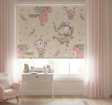 Cortina roller infantil unicornios de cuento - TenVinilo