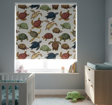 Cortina roller infantil variedad de tortugas - TenVinilo
