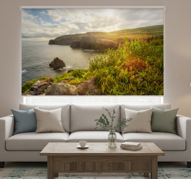 Cortina roller living comedor amanecer en azores - TenVinilo