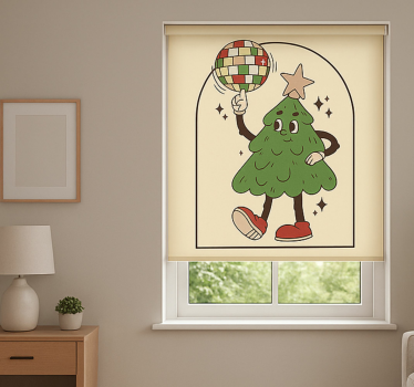 Cortina roller living comedor árbol de discoteca maravilloso - TenVinilo