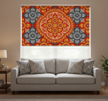 Cortina roller living comedor arte mandala de henna - TenVinilo