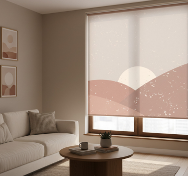 Cortina roller living comedor arte mural amanecer - TenVinilo