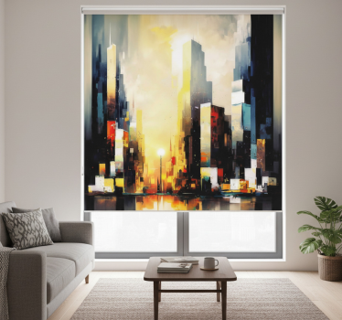 Cortina roller living comedor arte urbano abstracto - TenVinilo