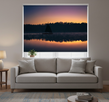Cortina roller living comedor atardecer en mazury - TenVinilo