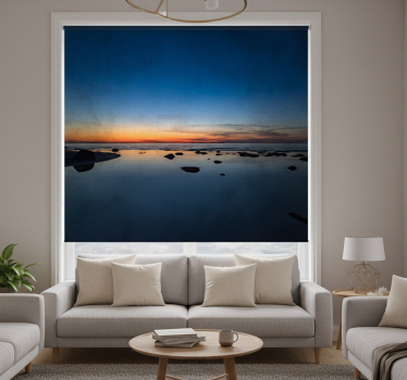 Cortina roller living comedor atardecer nórdico mar - TenVinilo