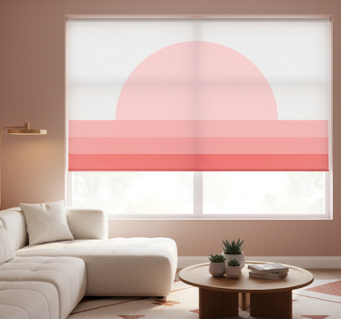 Cortina roller living comedor atardecer rosa 70's - TenVinilo