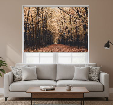 Cortina roller living comedor bosque hermoso en otoño - TenVinilo