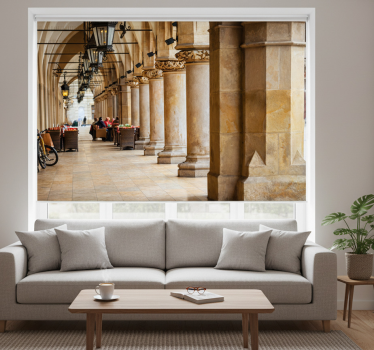 Cortina roller living comedor café en cracovia - TenVinilo