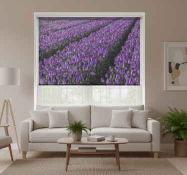 Cortina roller living comedor campo de tulipanes - TenVinilo
