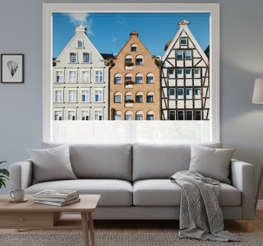 Cortina roller living comedor casas de jengibre en gdańsk - TenVinilo