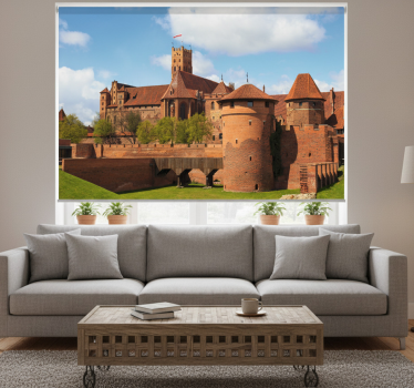 Cortina roller living comedor castillo de malbork - TenVinilo