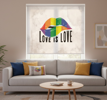 Cortina roller living comedor concepto labios orgullo - TenVinilo