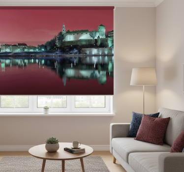 Cortina roller living comedor cracovia al atardecer - TenVinilo