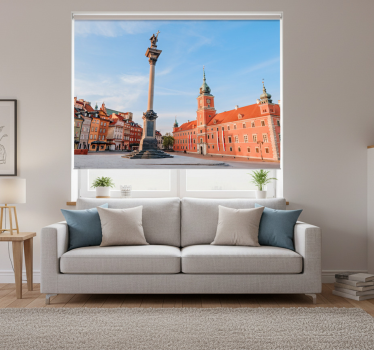 Cortina roller living comedor el casco antiguo de varsovia - TenVinilo