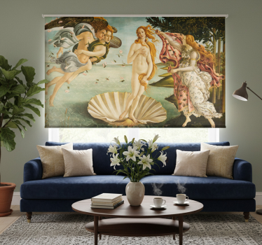 Cortina roller living comedor el nacimiento de venus - TenVinilo