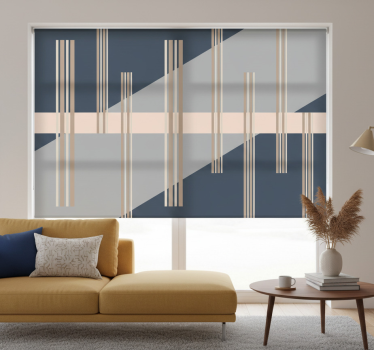 Cortina roller living comedor estilo abstracto gris - TenVinilo