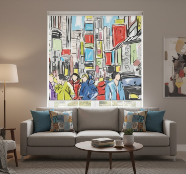 Cortina roller living comedor estilo moderno nueva york - TenVinilo