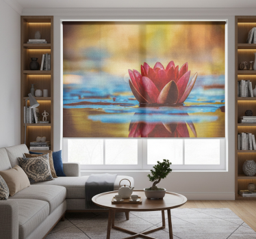 Cortina roller living comedor flor de loto zen - TenVinilo