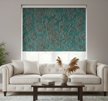Cortina roller living comedor flora oriental - TenVinilo