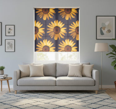 Cortina roller living comedor girasol amarillo - TenVinilo