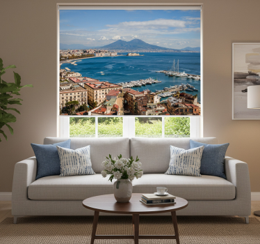 Cortina roller living comedor golfo de nápoles - TenVinilo