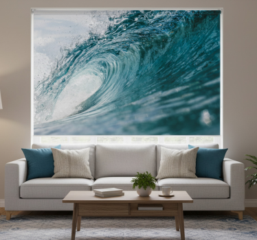Cortina roller living comedor gran ola del mar - TenVinilo