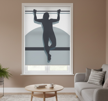 Cortina roller living comedor ilustración de pull ups - TenVinilo