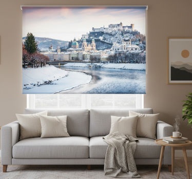 Cortina roller living comedor invierno en salzburgo - TenVinilo
