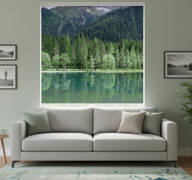 Cortina roller living comedor lago verde hermoso - TenVinilo