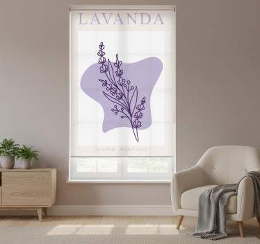 Cortina roller living comedor lavanda minimalista - TenVinilo