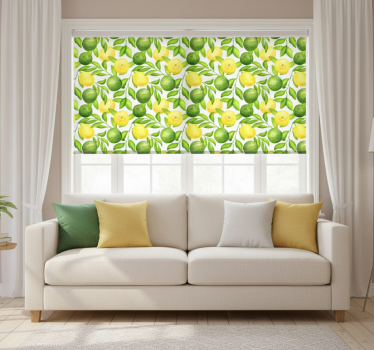 Cortina roller living comedor limones y limas - TenVinilo