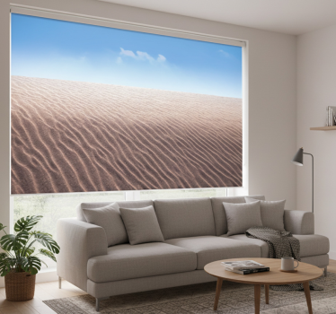 Cortina roller living comedor líneas en la arena - TenVinilo