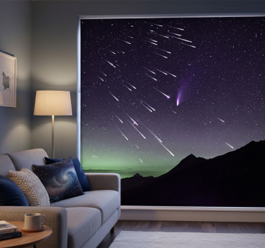 Cortina roller living comedor lluvia de estrellas - TenVinilo