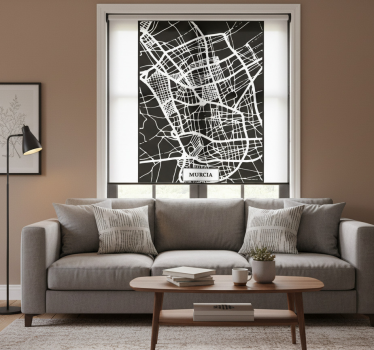 Cortina roller living comedor mapa topográfico murcia - TenVinilo