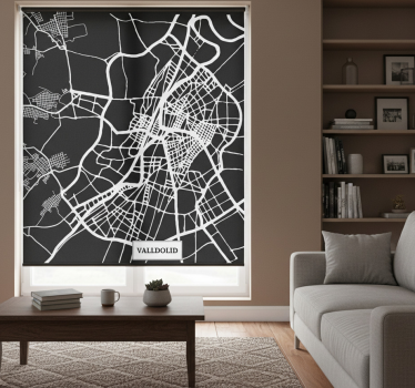Cortina roller living comedor mapa topográfico valladolid - TenVinilo