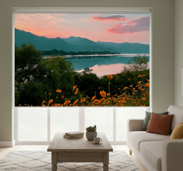 Cortina roller living comedor montañas y sabana - TenVinilo