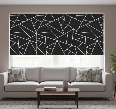 Cortina roller living comedor mosaico clásico blanco negro - TenVinilo