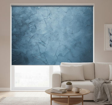 Cortina roller living comedor mural de mármol azul marino - TenVinilo