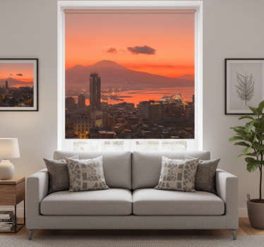 Cortina roller living comedor naples atardecer - TenVinilo
