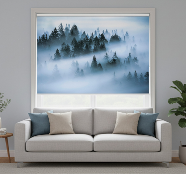 Cortina roller living comedor niebla matutina - TenVinilo