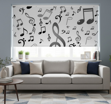 Cortina roller living comedor notas musicales - TenVinilo