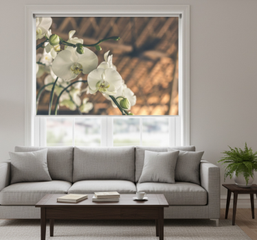 Cortina roller living comedor orquídea blanca estructurada - TenVinilo